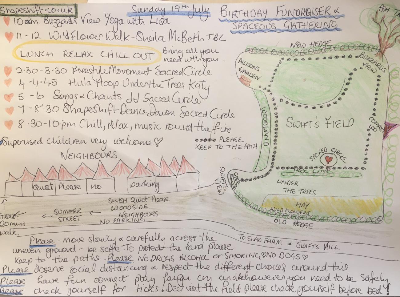 mini map of sunday's events